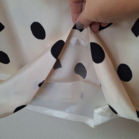 Rickie Freeman for Teri Jon 100% Silk Cream/Black Shift Dress Womens Size 14 - Picture 4 of 7